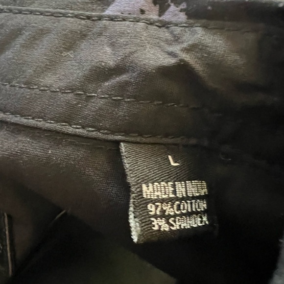 STEVE’S JEANS STRETCH  NAVY DESIGN DRESS SHORT SLEEVE SHIRT.  SIZE LARGE - Picture 9 of 9